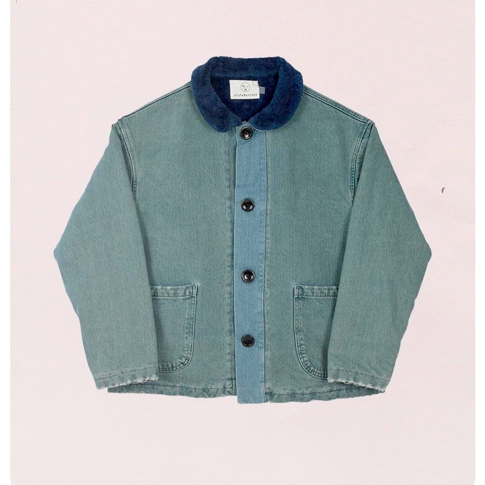 Older Brother unisex chore coat, cotton Sherpa lined, all natural dyes, unique